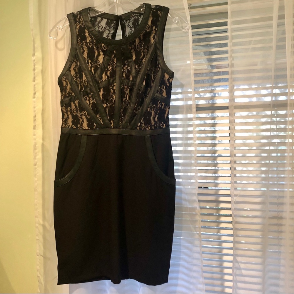 Black lace cocktail dress